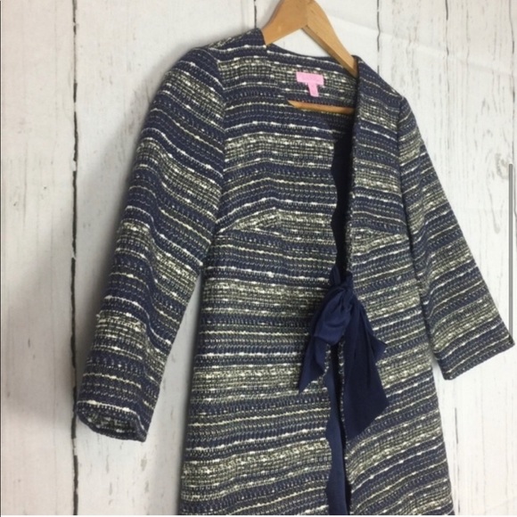 Lilly Pulitzer True Navy Harris Boucle Jacket XS - Picture 4 of 8